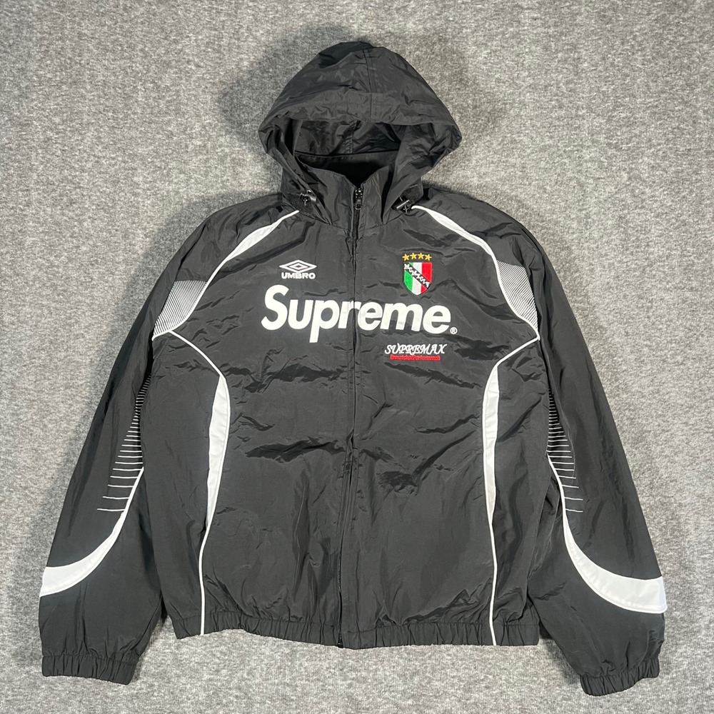 Supreme Umbro Track Jacket SS22 Black White Hooded Windbreaker Mens Small